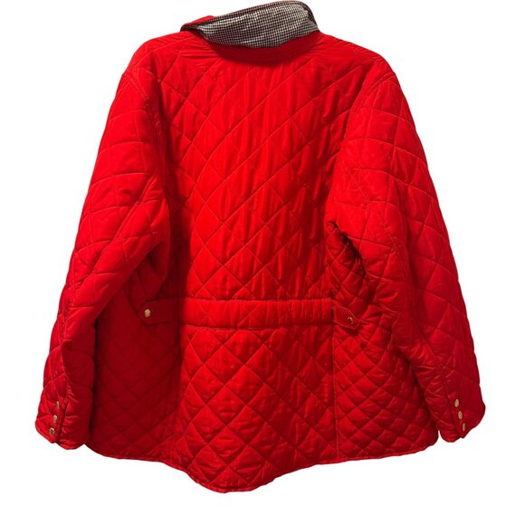 Crown & Ivy Red Quilted Jacket Sz 3X With Gold Zippers & Snaps Jacket - Picture 11 of 12
